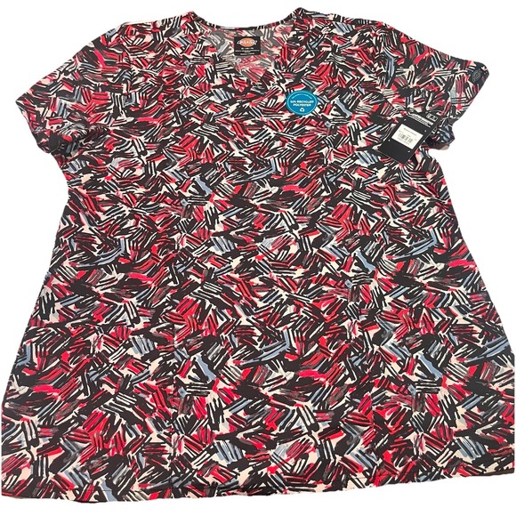 Net Dickies Women's Scrub Top Modern Classic Pattern Size XL Nurse Vet Dental - Picture 1 of 8